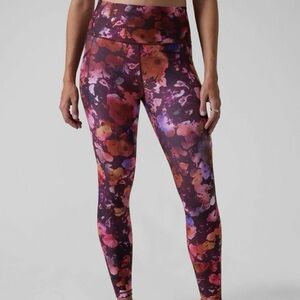 Athleta Salutation Stash Pocket 2 Dappled Bloom Floral Tights Women’s Size XS